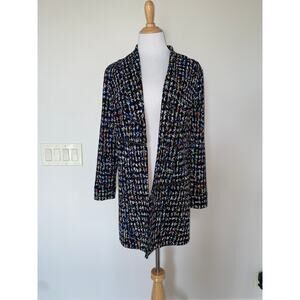 Eva Varro Barcelona Long Jacket Indigo Pebbles Silver Zippers Large